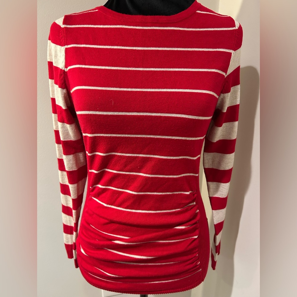 Striped Red and Cream Sweater